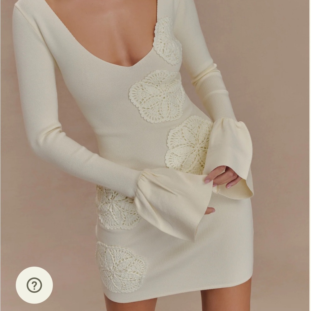 Meshki Amari Cream Long Sleeve Dress